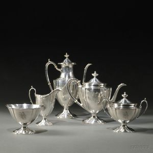 Five-piece Arthur Stone Sterling Silver Tea and Coffee Service