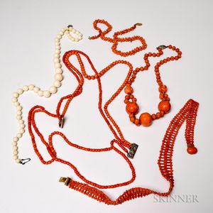Five Coral Necklaces