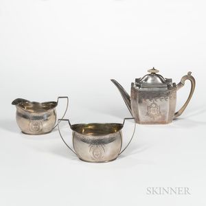 Assembled Three-piece Sterling Silver Tea Service