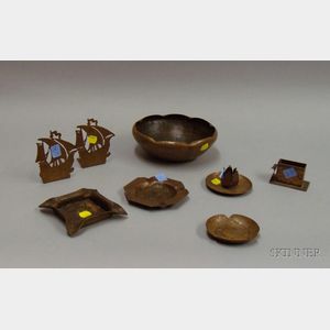 Eight Arts & Crafts Copper Items