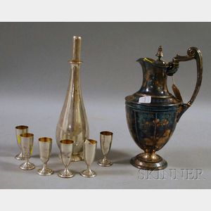 Redlich & Company Sterling Silver Decanter and Six Cordials