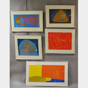 Maud Cabot Morgan (American, 1903-1999) Five Framed Abstract Prints.
