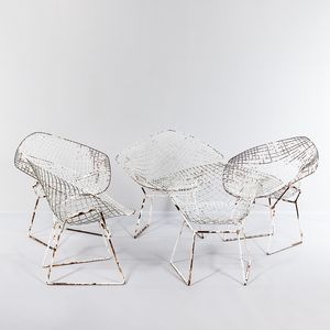 Five Harry Bertoia (1915-1978) for Knoll Associates "Diamond" Chairs