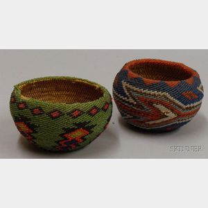 Two Paiute Beaded Baskets