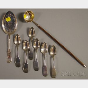 Eight Assorted Silver Flatware and Serving Items