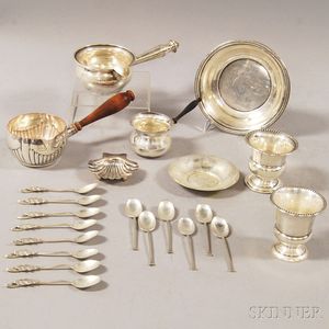 Small Group of Assorted Mostly Sterling Silver Tableware and Flatware