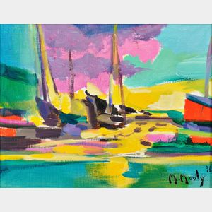 Marcel Mouly (French, 1918-2008) Les Barques Noires
