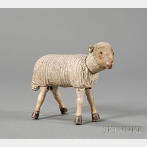 Schoenhut Painted Wooden Articulated Sheep Figure