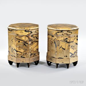 Pair of Shell Game Boxes, Kaioke