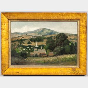 George William Whitaker (Rhode Island, New York, Massachusetts, 1841-1916) Hillside Landscape with Church Spire
