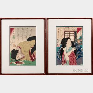 Tsukioka Yoshitoshi (1839-1892),Two Woodblock Prints