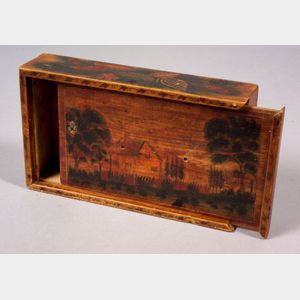 Academy Polychrome Painted Covered Pine Box
