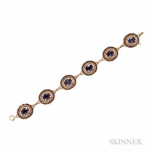 14kt Gold, Amethyst, and Seed Pearl Bracelet