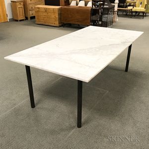 Steel Marble-top Dining Table