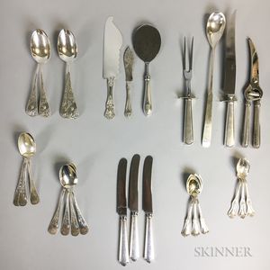 Group of Sterling Silver and Silver-plated Flatware