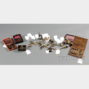 Group of Brass and Steel Watchmaking and Jewelling Turns, and Various Other Tools
