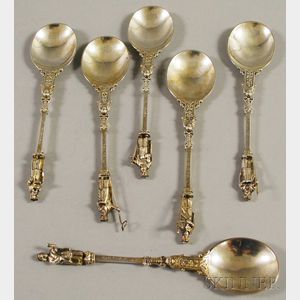 Six Silver-plated Apostle Spoons