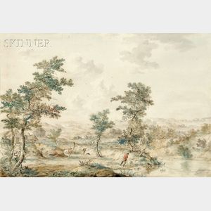 Andries Vermeulen (Dutch, 1763-1814) Extensive Landscape with Herdsmen by a Stream
