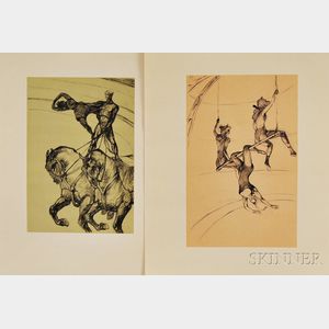Copy After Henri de Toulouse-Lautrec (French, 1864-1901) Pages 13 and 14 from The Circus Portfolio