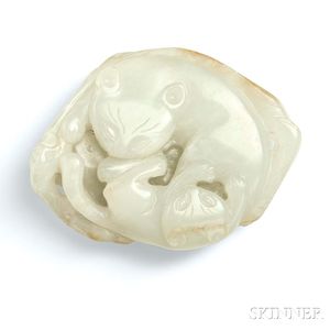 Jade Carving of a Cat and Kitten
