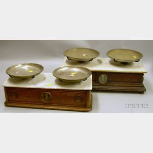Two Marble-Topped Counter Scales