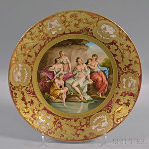Hand-painted and Gilt Figural Cabinet Plate