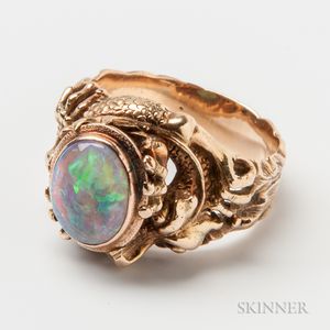 14kt Gold and Opal Dragon Ring