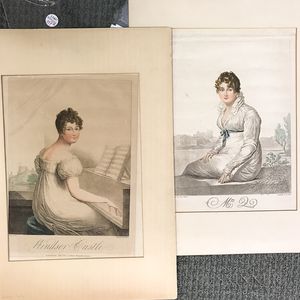 Pair of Maile Engravings of Princess Charlotte and Harriet Quentin. 