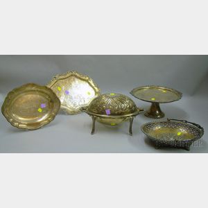 Five Pieces of Victorian Silver Plated Tableware