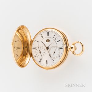 Charles Nephew & Co. Gold Hunter-case "Retrograde" Perpetual Calendar Watch Made for the Indian Market