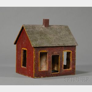 Small Painted Wooden Dollhouse