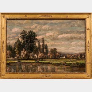 Charles B. Russ (American, 1825-1920) Village Landscape