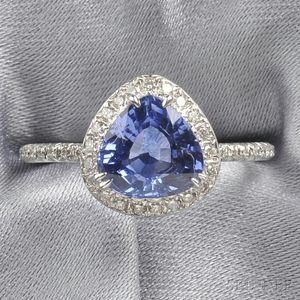 18kt White Gold, Sapphire, and Diamond Ring, Fred Leighton