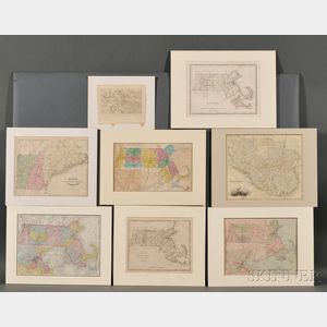 Massachusetts, Boston, New England: Eight Maps, 19th Century.
