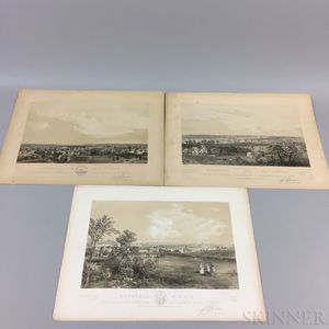 Three Bachelder Lithographs of New England Towns