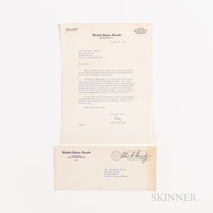 Kennedy, John F. (1917-1963) Typed Letter Signed to Richard S. Kelley, 14 January 1957.