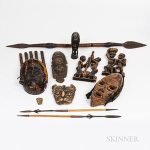 Eleven African Tribal Items