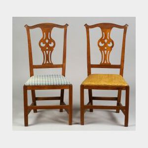 Pair of Chippendale Cherry Side Chairs
