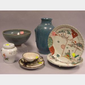 Seven Pieces of Asian Decorated Ceramic Tableware