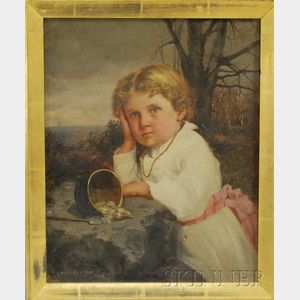 Richard Lionel De Lisser (American, 1849-1907) Child with Wooden Bucket and Shells.