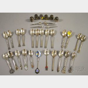 Group of Small Silver and Silver Plated Table and Flatware Items