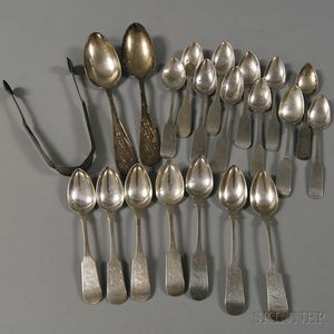 Small Group of Coin Silver Flatware