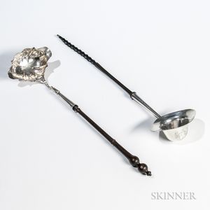 Two George II Sterling Silver Toddy Ladles