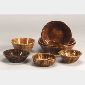 Group of Seven Rockingham Glazed Bowls