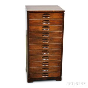 Eleven-drawer Mahogany Music Cabinet
