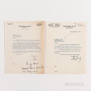 Two John F. Kennedy (1917-1963) Typed Letters Signed to Thomas Quinn, 1953 and 1957, Regarding Fuel Prices.