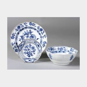 Thirty-One Pieces of Meissen Porcelain &#34;Blue Onion&#34; Dinnerware