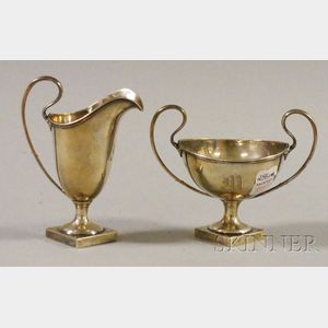 Towle Silversmiths Neoclassical-style Sterling Silver Creamer and Open Two-handled Sugar