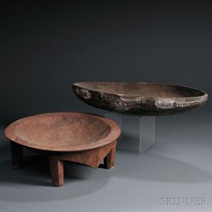 Two South Pacific Carved Wood Bowls