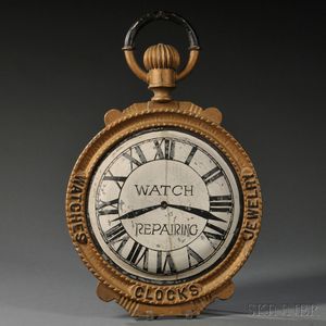 Double-sided Pocket Watch-form Trade Sign